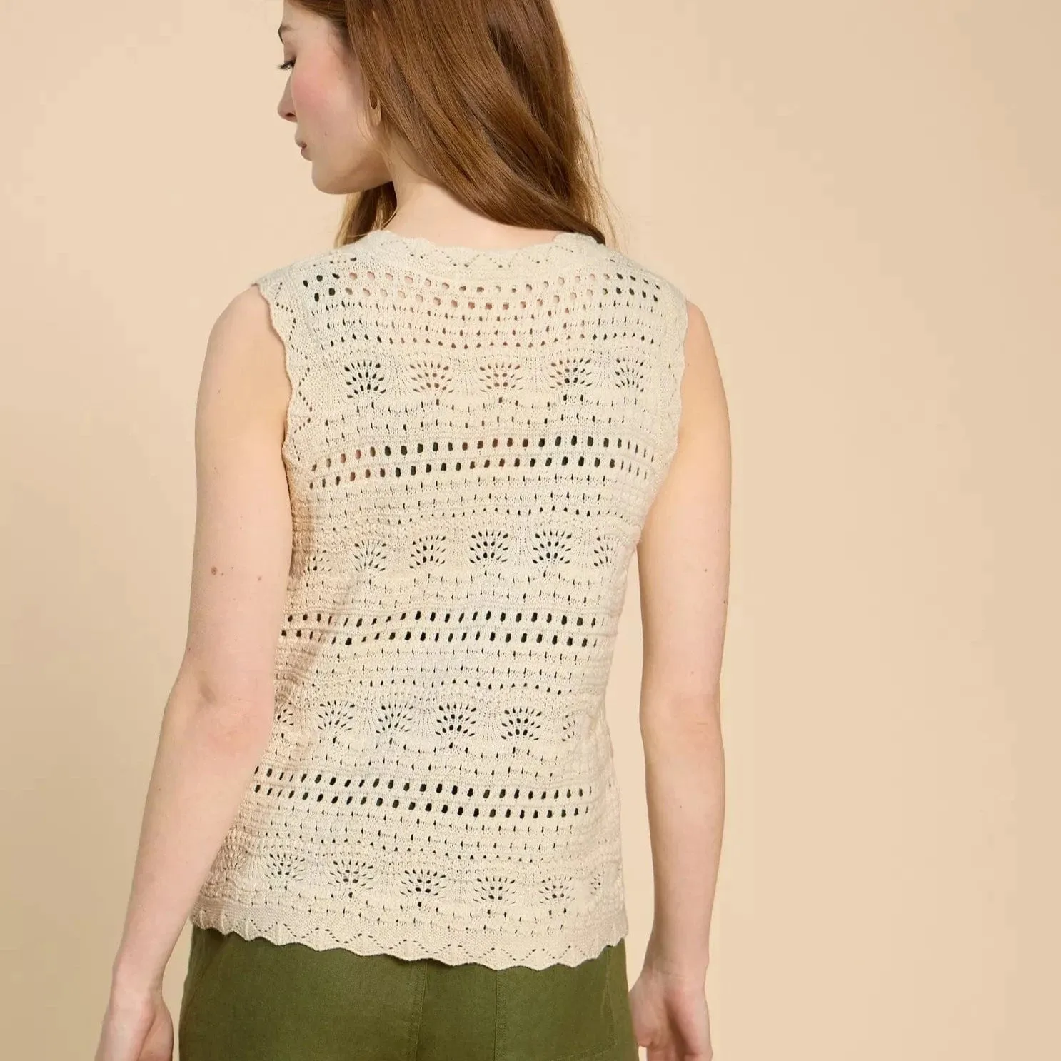 White Stuff Pippa Waistcoat in Natural White
