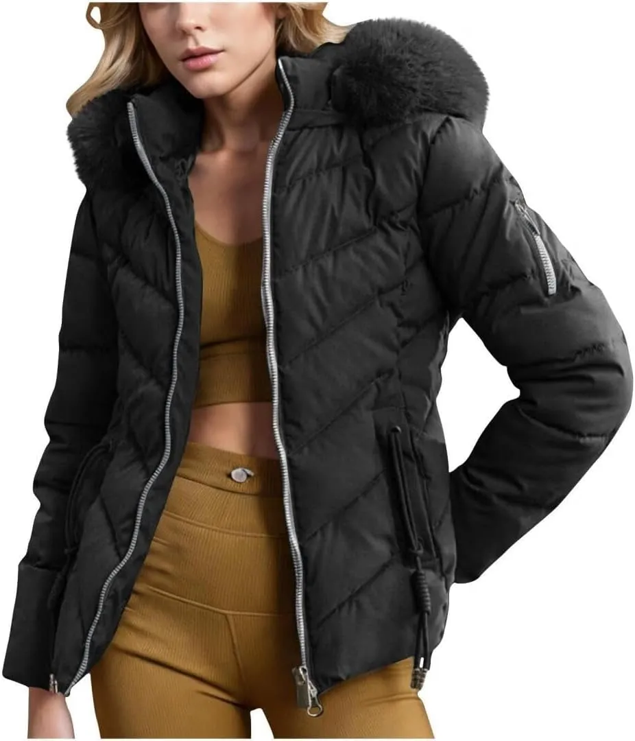 Women's Down Jacket Winter Mid Lenght Down Puffer Coats Ladies Lightweight Jackets Woman Hooded Thick Warm Parka