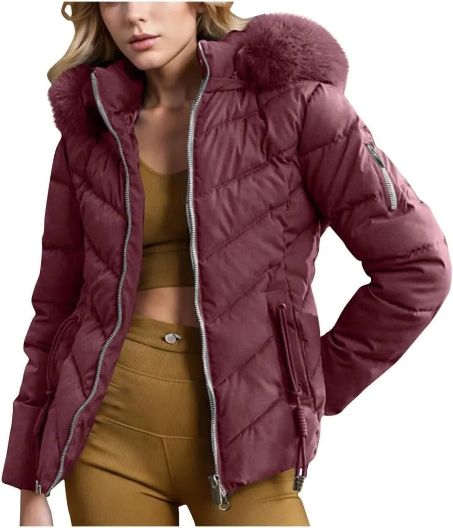 Women's Down Jacket Winter Mid Lenght Down Puffer Coats Ladies Lightweight Jackets Woman Hooded Thick Warm Parka