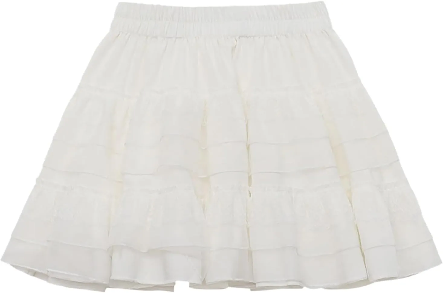 Women's Lace Mini Skirt Y2k Ruffle Low Waist Layered Pleated Flowy Short Skirt