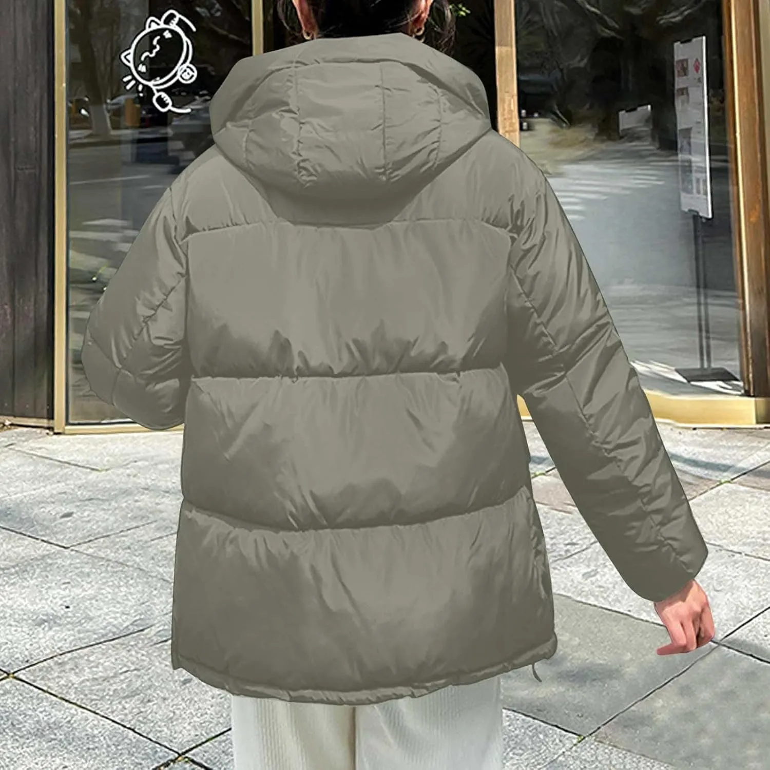 Women's Winter Thickened Padded Warm Down Coat Jacket Quilted Hooded Puffer jacket Oversized 2024 Trendy Parka Outerwear