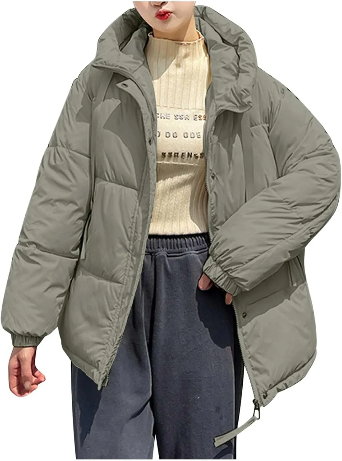 Women's Winter Thickened Padded Warm Down Coat Jacket Quilted Hooded Puffer jacket Oversized 2024 Trendy Parka Outerwear
